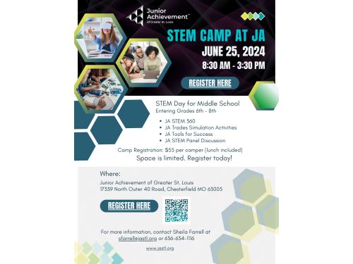 Flyer for stem camp at JA event