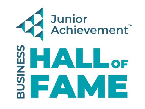 Junior Achievement logo with business hall of fame wording