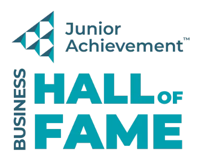 Junior Achievement logo with business hall of fame wording