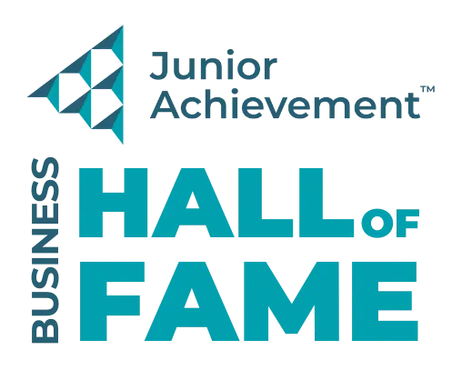 Junior Achievement logo with business hall of fame wording